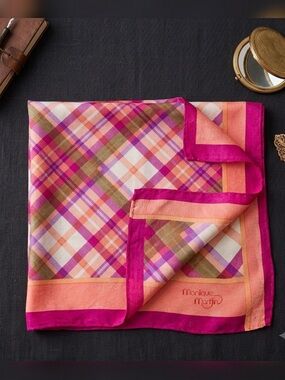 Vintage Inspired Monique Martin Plaid Scarf - Pink & Purple